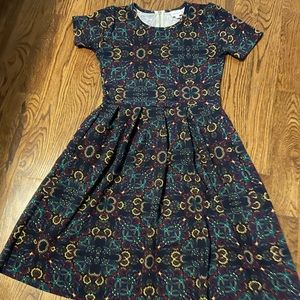 LulaRoe Amelia multicolor patterned dress